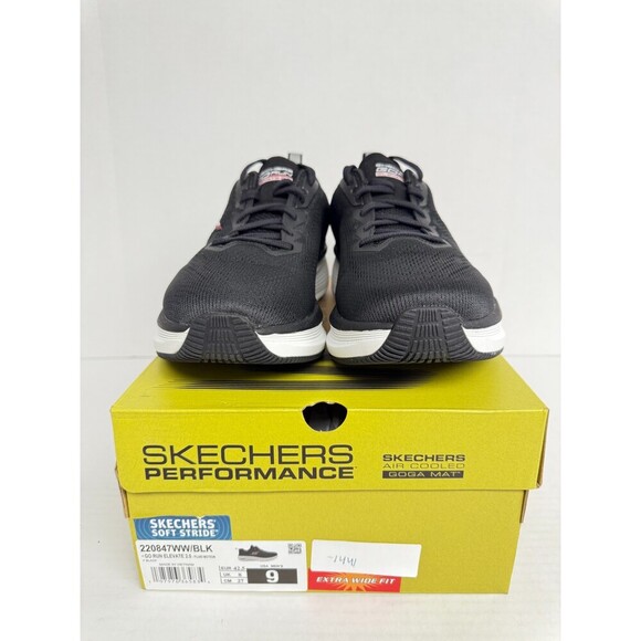 -1441 Skechers Go Run Black Run Elavate-US 9 Mens - Picture 2 of 5
